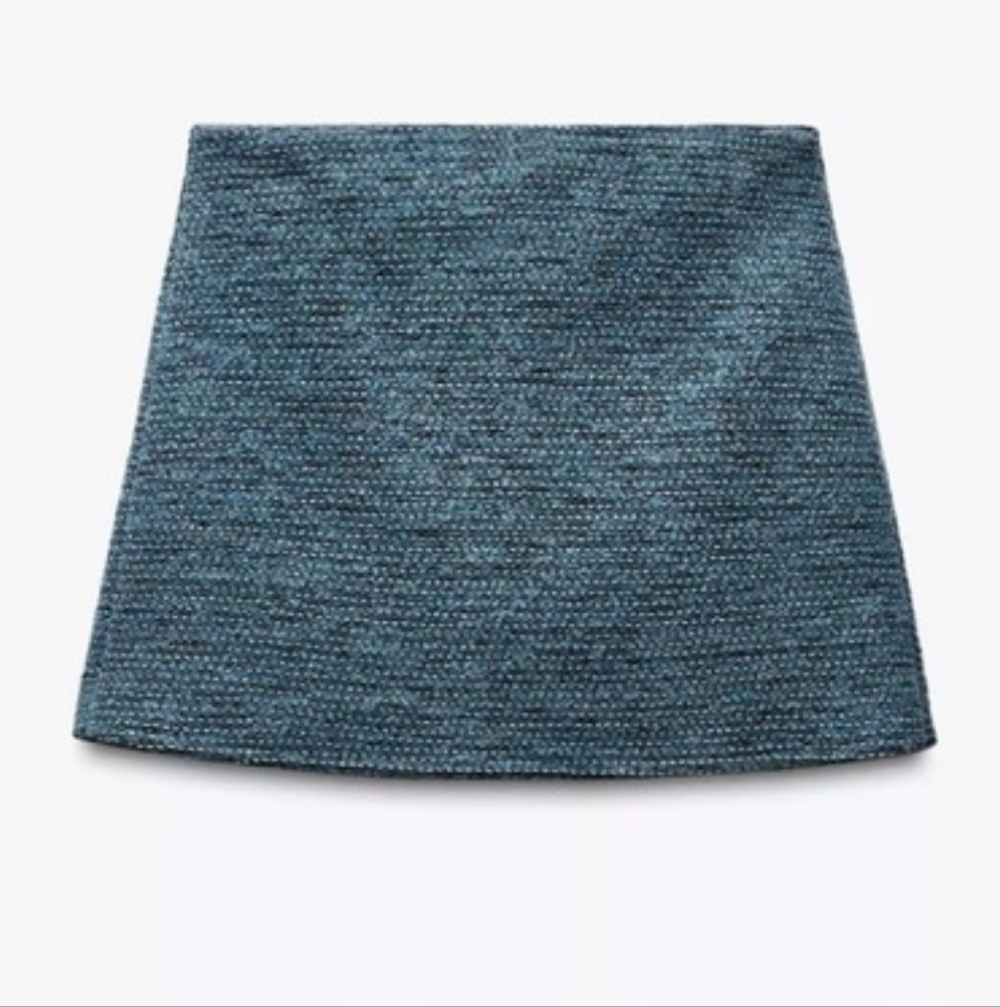 Zara Teal Textured Skort